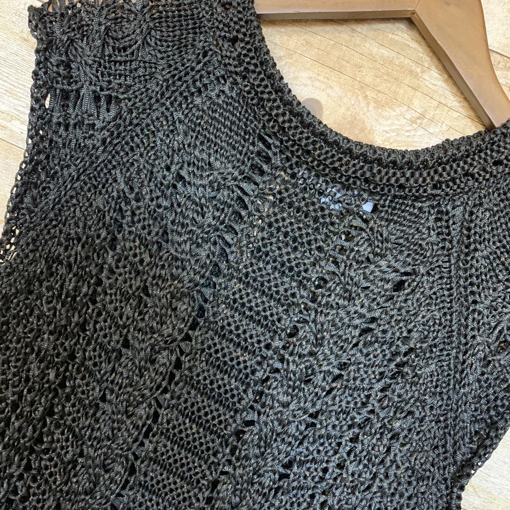 See by Chloé Cable Knit Sweater Dress Black Bronze Metallic  Size 4 - Picture 2 of 7